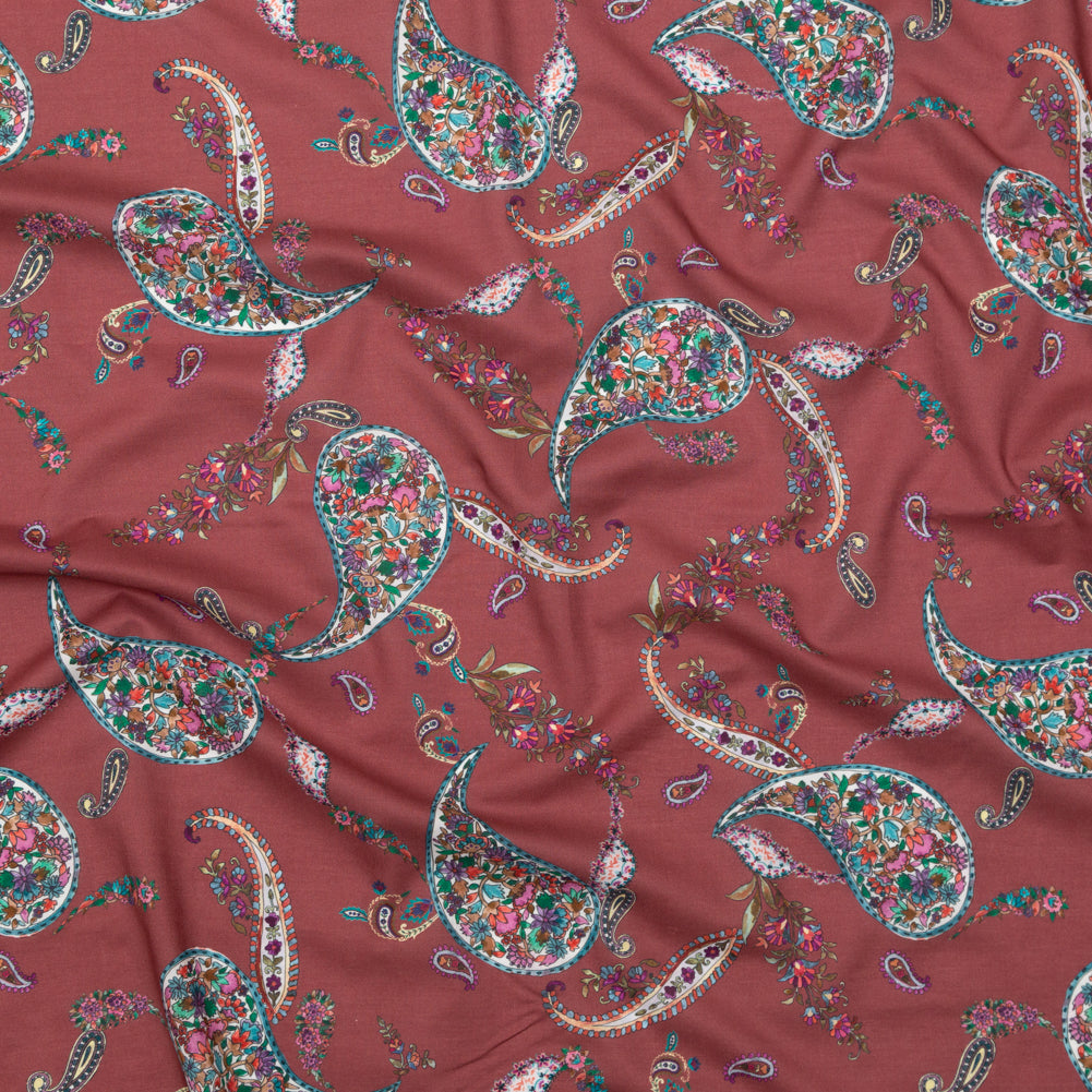 Cotton Voile - Red Paisley - Merry Beyond Measure Print - Mood Exclusive Kenko Collection - Joann Fabrics