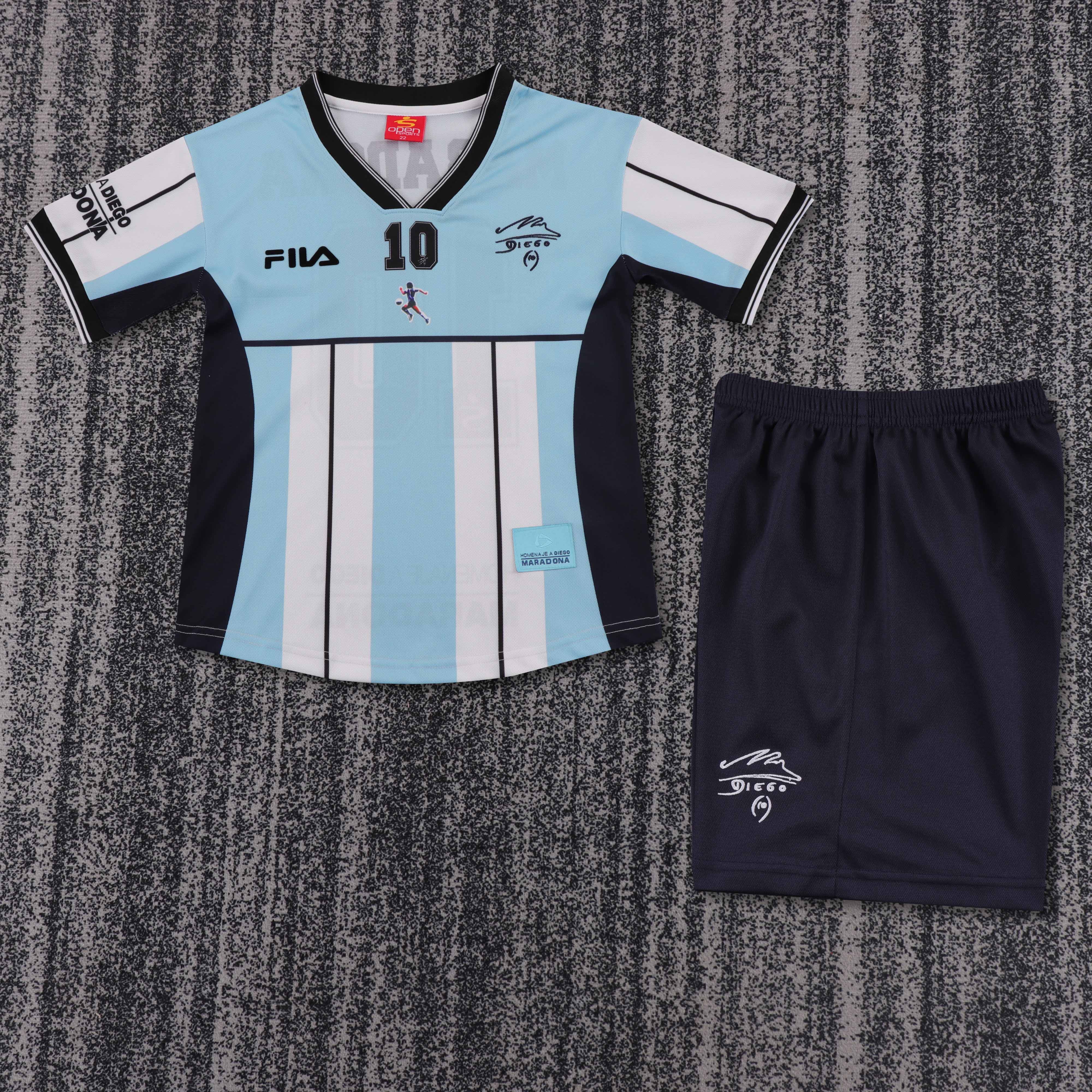 2001 Retro Argentina National Team Maradona Commemorative Edition Jersey 1:1 Thai Quality Kids Size