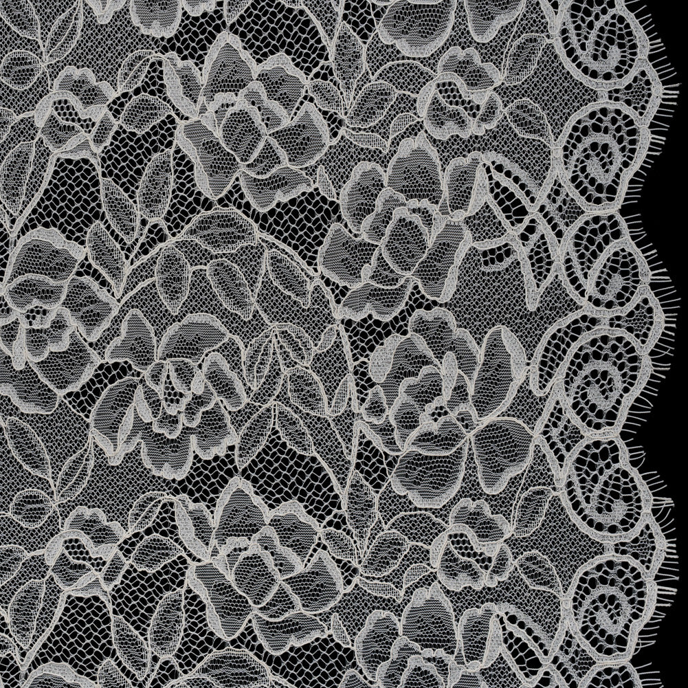 Corded Lace with Finished Edge - Soft White Sweeping Roses - Joann Fabrics