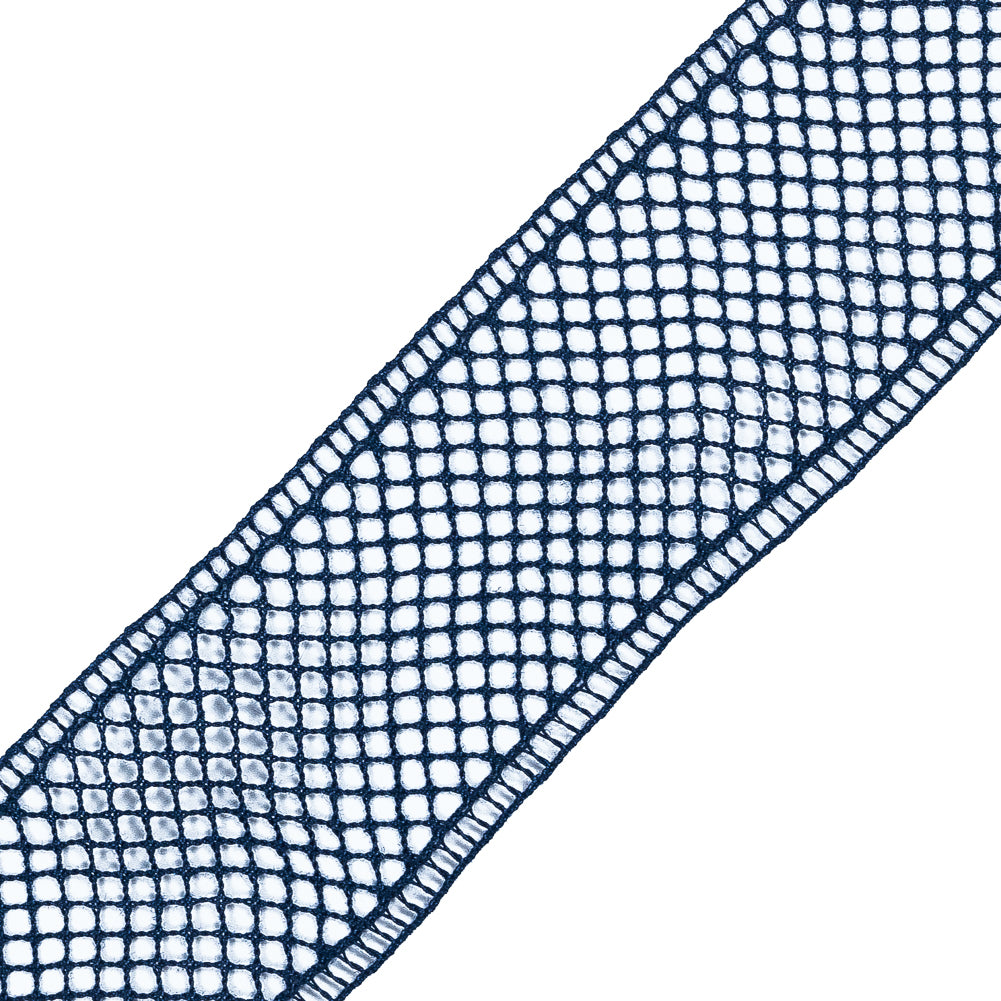 Navy European Cotton Crochet Trim - 1.5