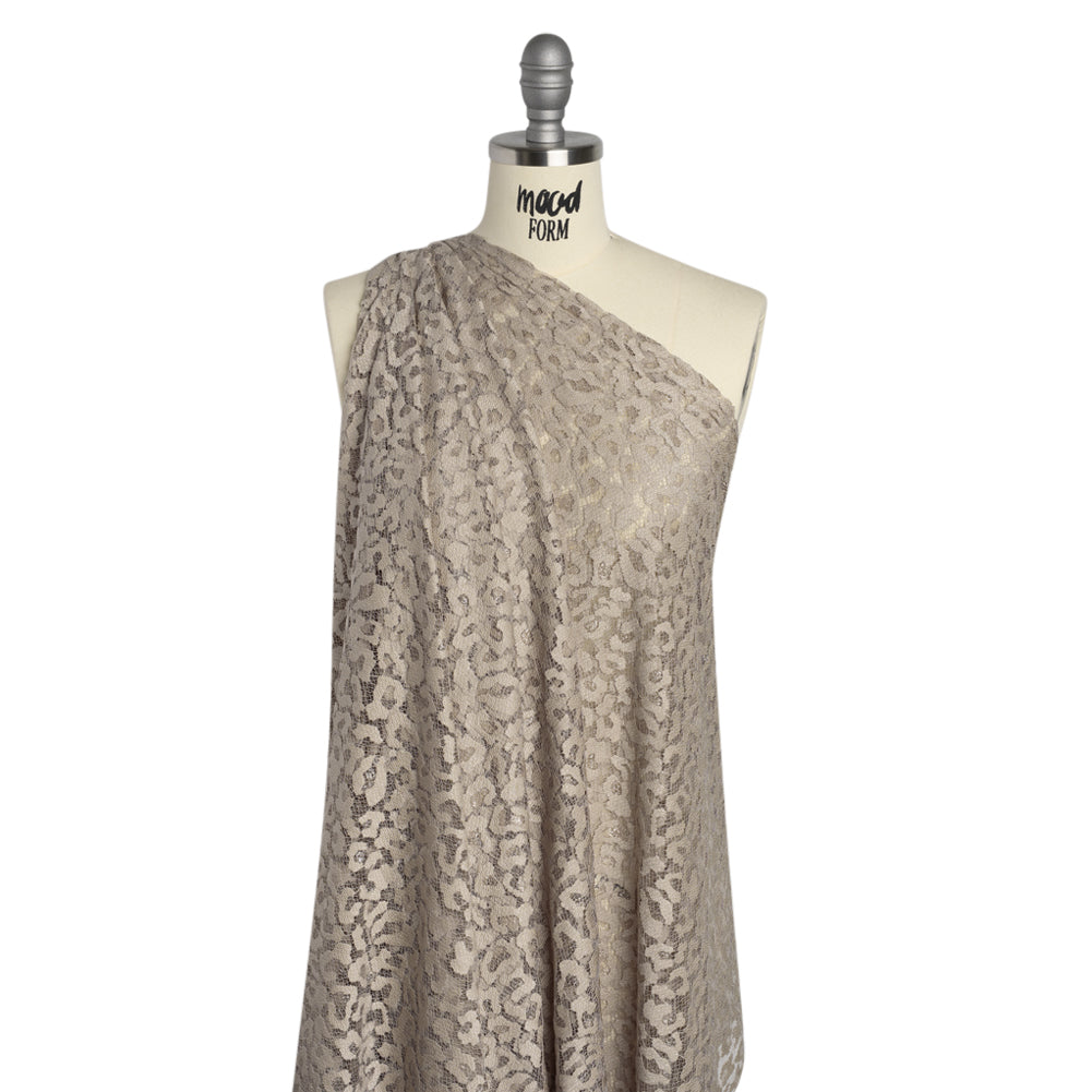 Metallic Raschel Lace with Finished Edges - Sandstone Leopard Spots - Joann Fabrics