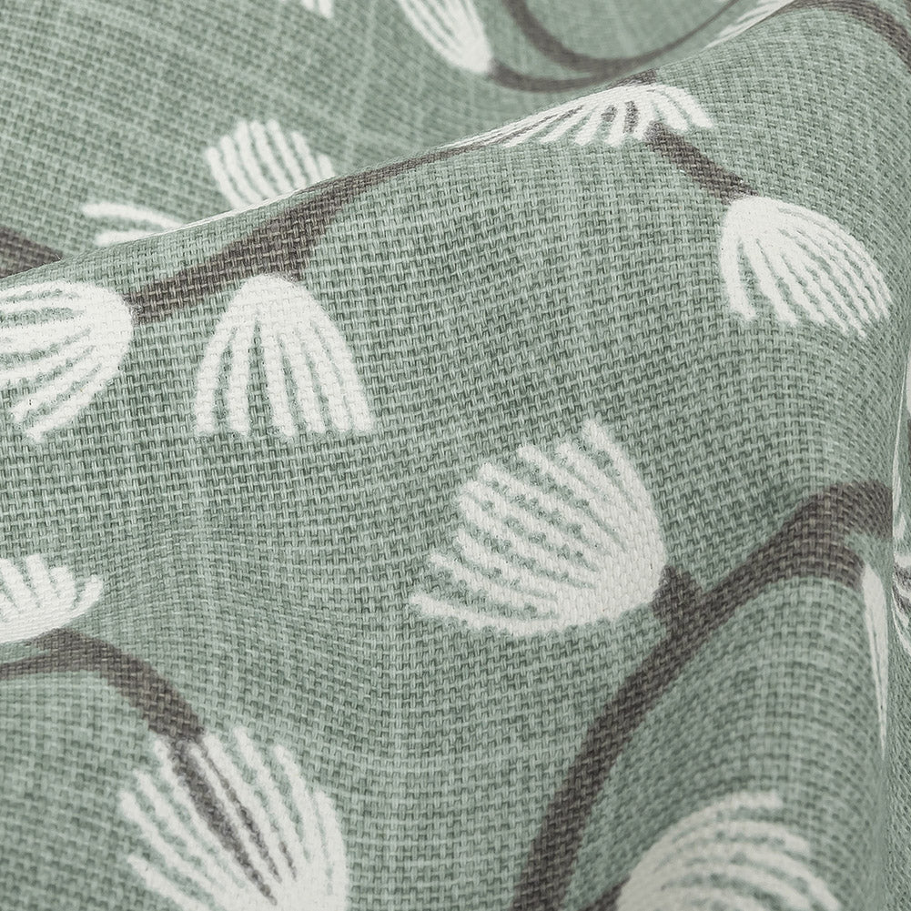 Cotton Canvas Print - Seafoam Japanese Blooms - British Imported - Joann Fabrics