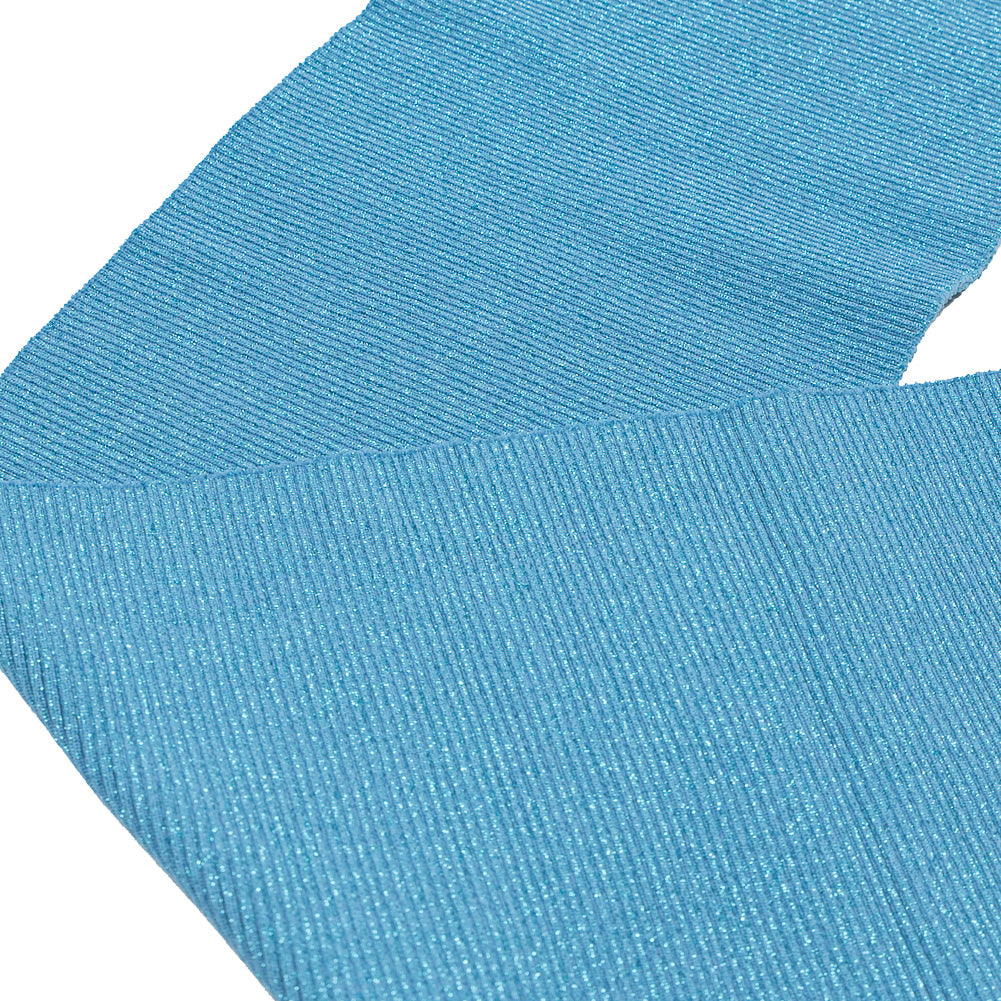 Victory Blue Sparkle Rib Knit Trim - 7
