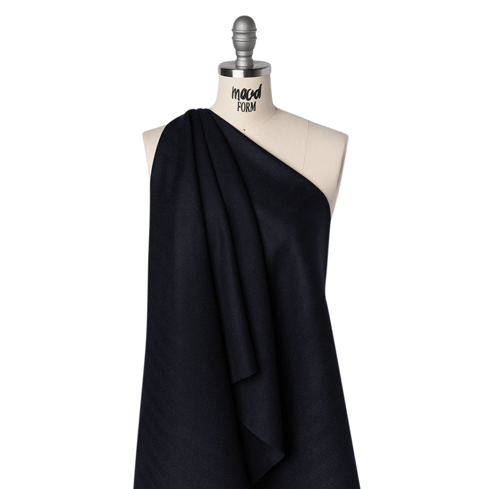 Heavyweight Wool Herringbone Twill Suiting by Alexander McQueen - Navy Blue - Designer Deadstock - Joann Fabrics