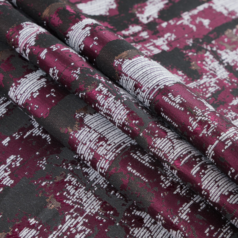 Maroon and Copper Abstract Metallic Jacquard - Joann Fabrics