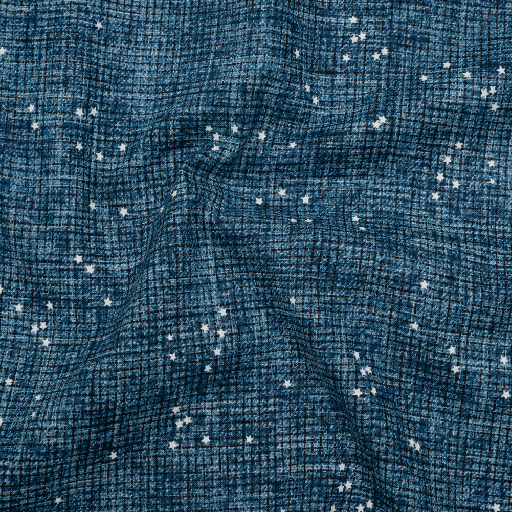 Printed Quilting Cotton by Ghazal Razavi for FIGO Studio - Blue Checks and Stars - Stash Collection - Joann Fabrics