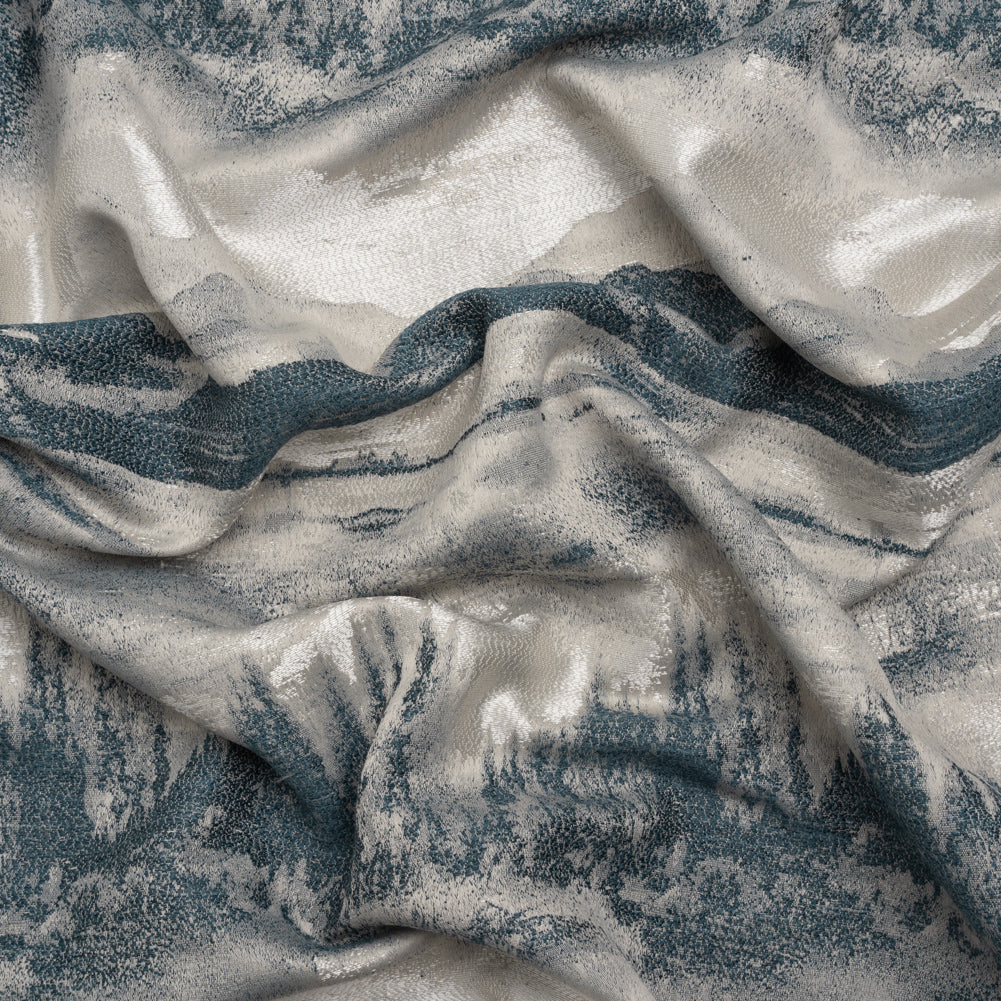 Recycled Polyester Drapery Jacquard - Indigo Hazy Landscapes - British Imported - Joann Fabrics