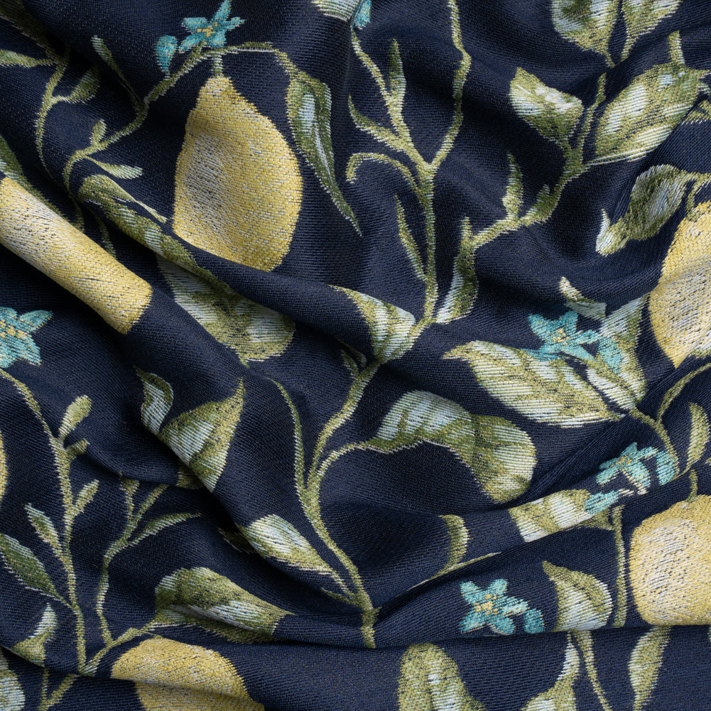 Drapery Jacquard - Ink Lemon Trees - British Imported - Joann Fabrics