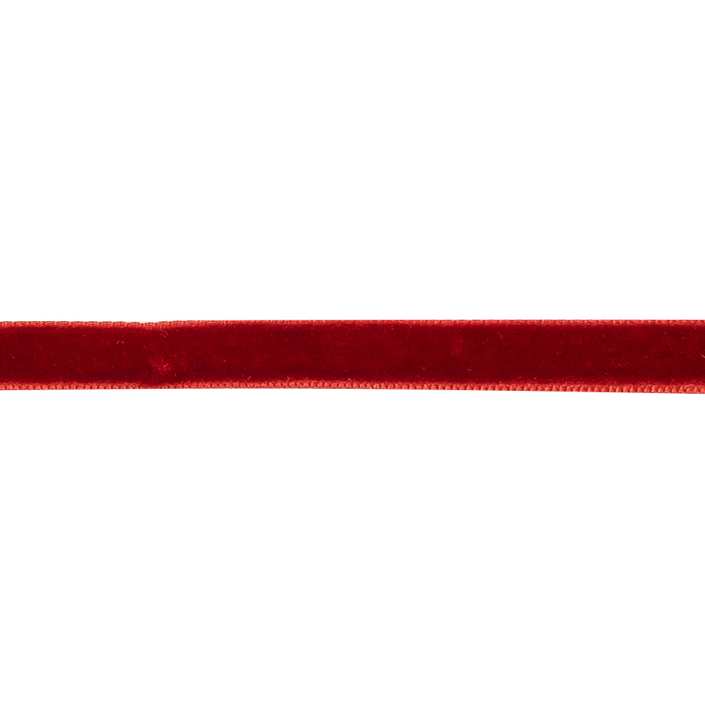 Burnt Sienna Single Face Velvet Ribbon - 0.3125