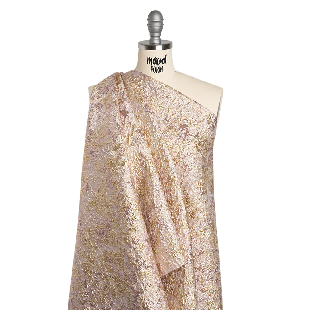 Metallic Brocade - Pale Pink and Gold Abstract Sponge Texture - Joann Fabrics