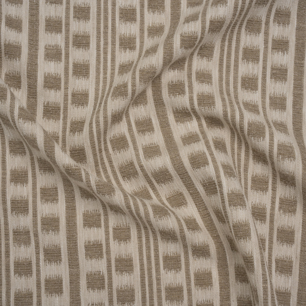 Polyester and Cotton Home Decor Jacquard - Stone Ikat Squares in Stripes - British Imported - Joann Fabrics