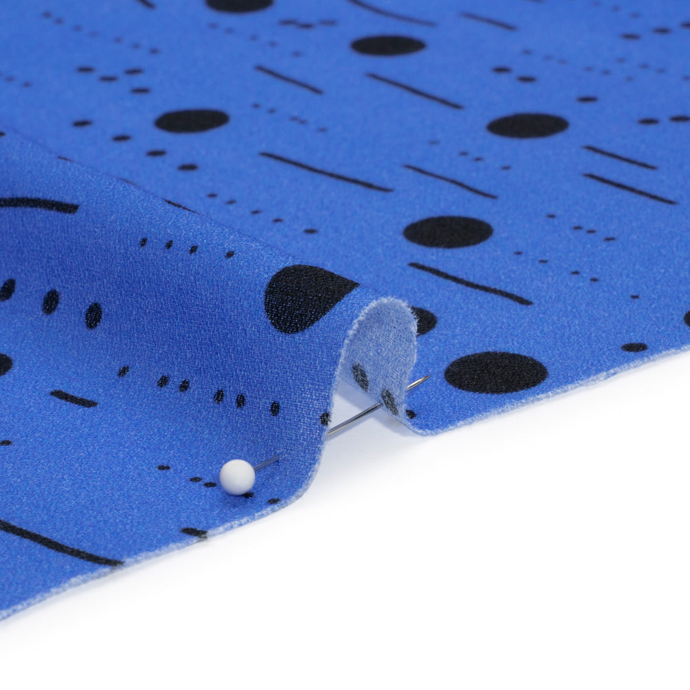 Mood Exclusive Blue Dot-Dash Decode Cotton Crepe - Joann Fabrics