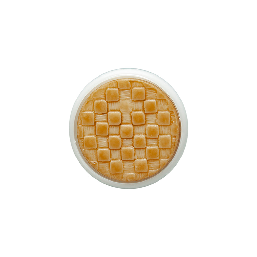Toffee Basketweave set in a White Circular 2-Piece Shank Back Button - 30L/19mm - Joann Fabrics