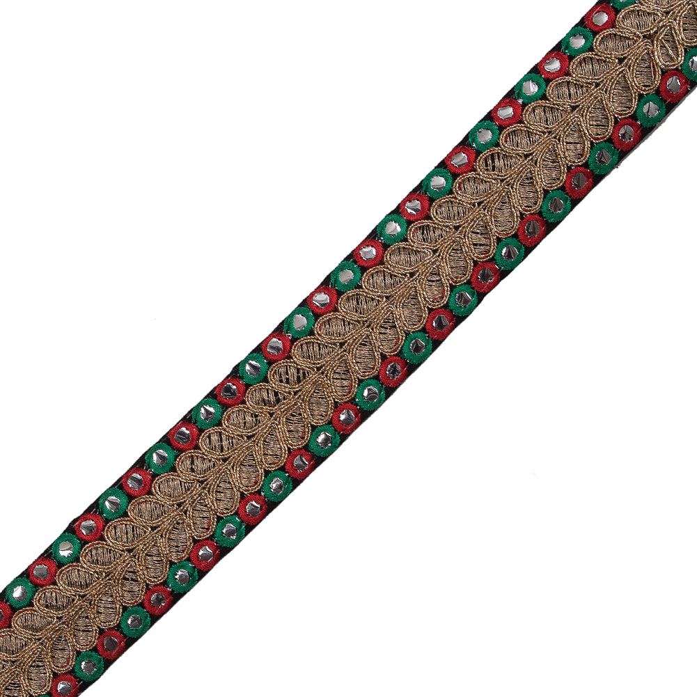 Red, Green and Metallic Gold Mirror Trim - 1.5