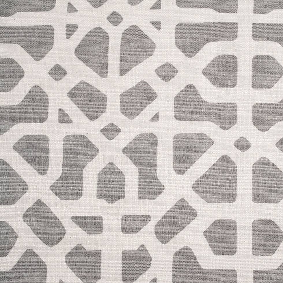 Spanish Gray/White Geometric Poly/Cotton Canvas - Joann Fabrics
