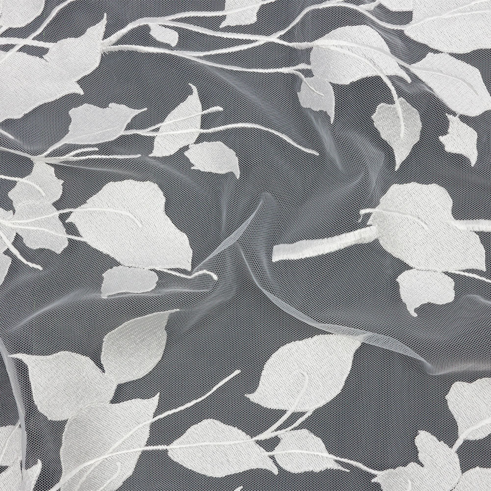 Embroidered Tulle Lace - Off White Leafy Branches - Magnolia Collection - Joann Fabrics