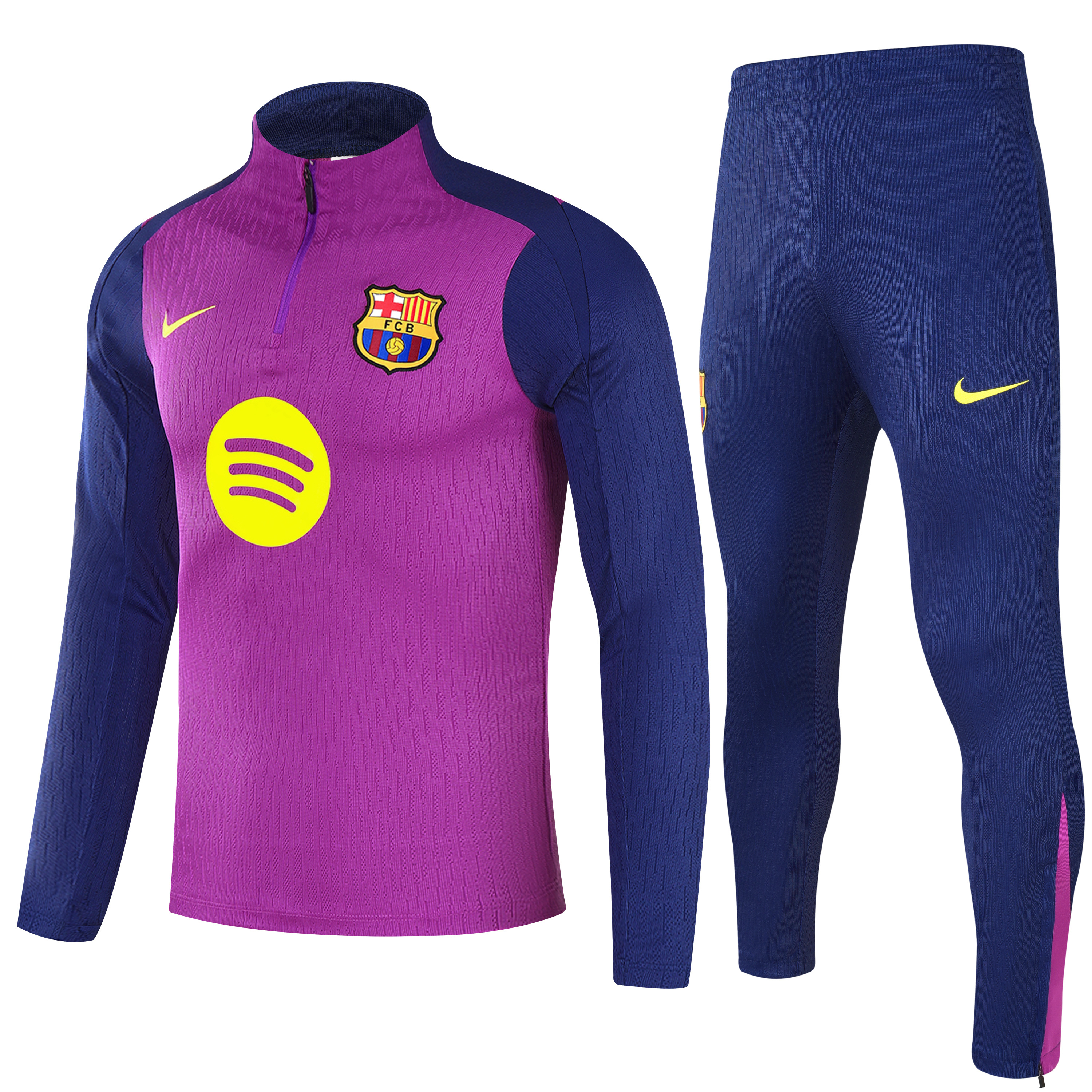 2025/2026 Barcelona Purple Half-Pull Training Suit Jersey Set 1:1 Thai Quality