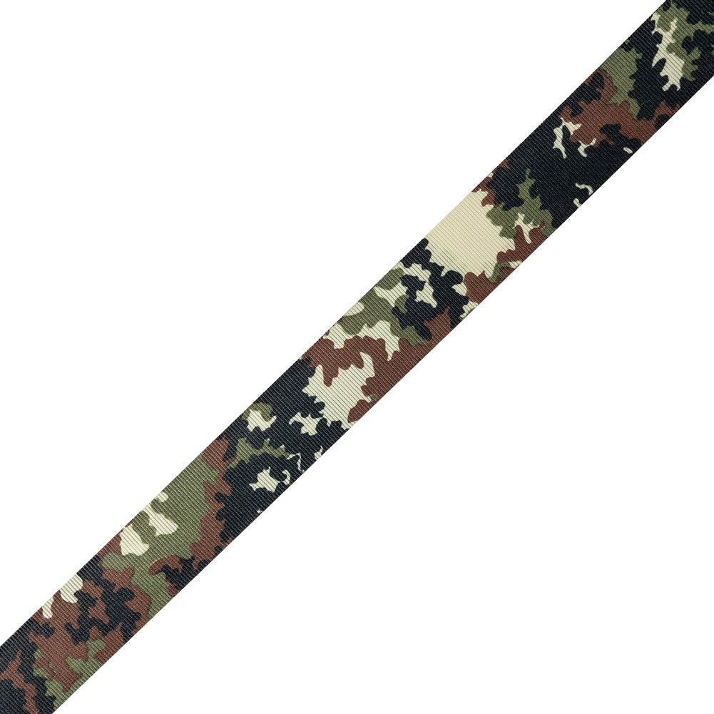 Italian Camouflage Grosgrain Ribbon - 1