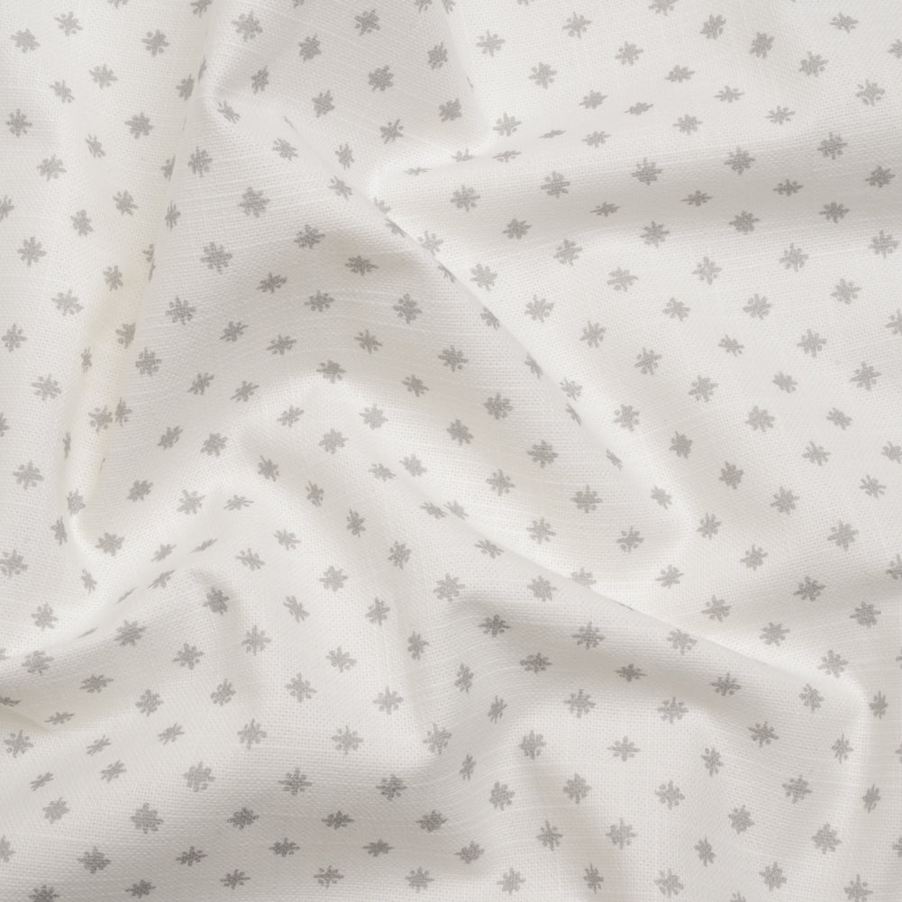 Slubbed Cotton Canvas Print - Silver Little Stars - British Imported - Joann Fabrics