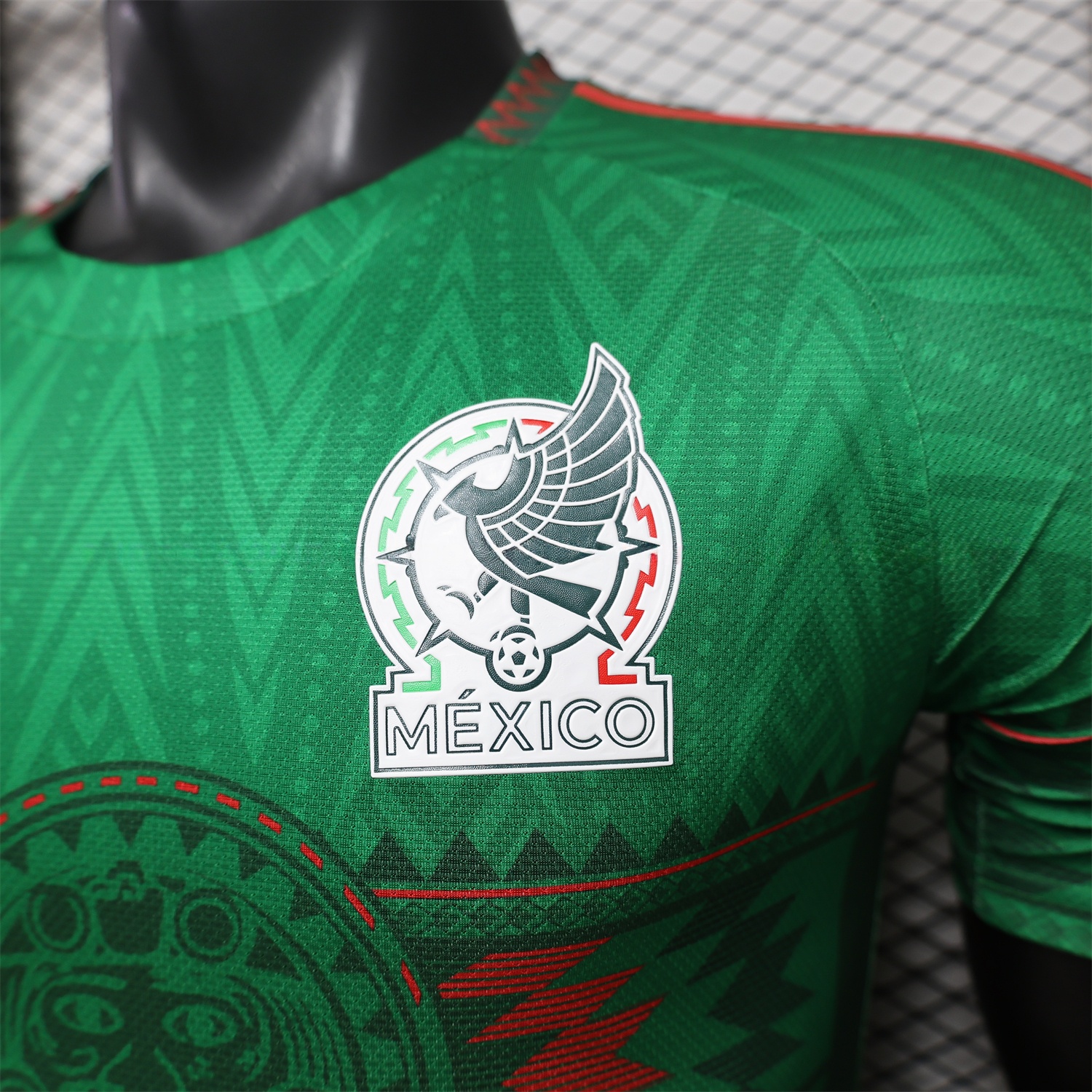 Mexico 2026 Aztec Sun Stone Green Special Jersey - Player Version - UnitedFutballJersey
