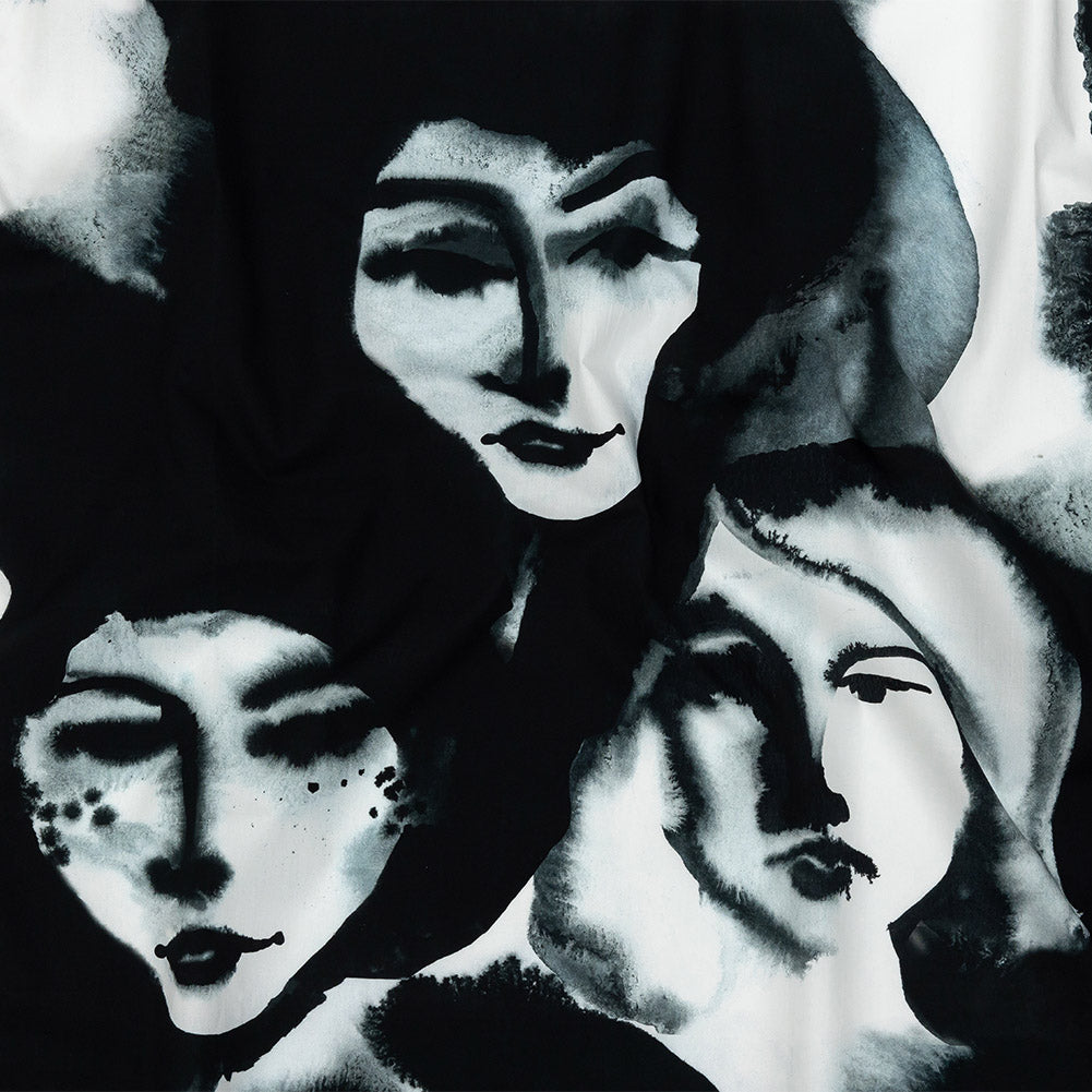 Mood Exclusive Monochrome Unearthly Portrait Cotton Poplin - Joann Fabrics