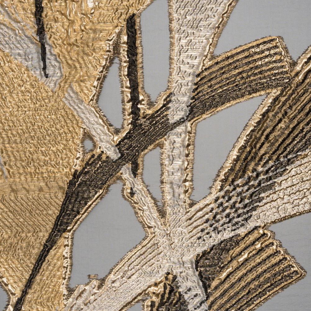 Metallic Luxury Burnout Brocade - Black and Gold Abstract - Joann Fabrics