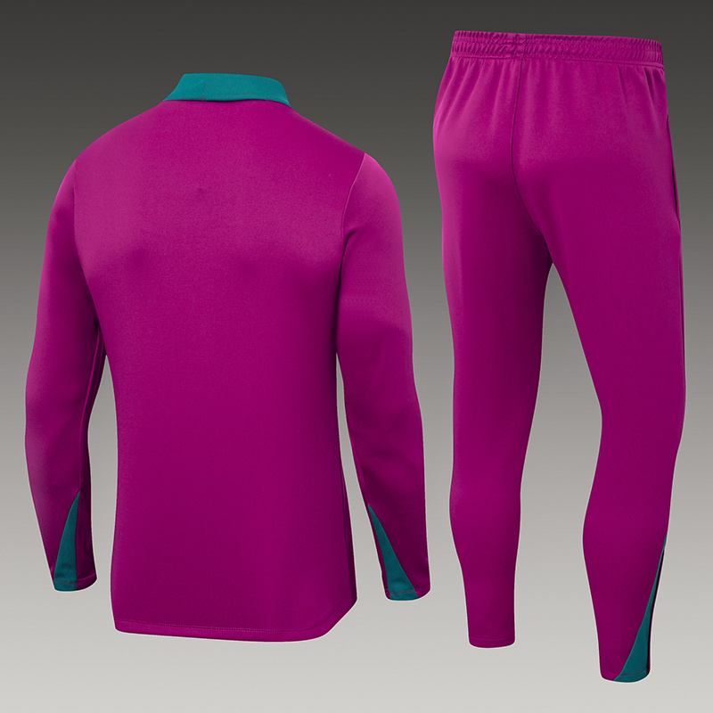 2024/2025 Psg Paris Saint-Germain Half-Pull Training Suit Rose Red Set