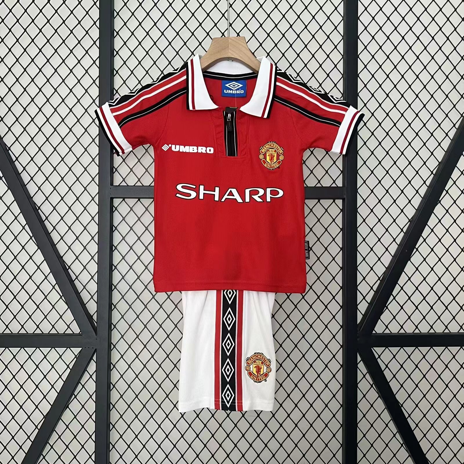 1998/1999 Retro Manchester United Home Football Shirt 1:1 Thai Quality Kids Size