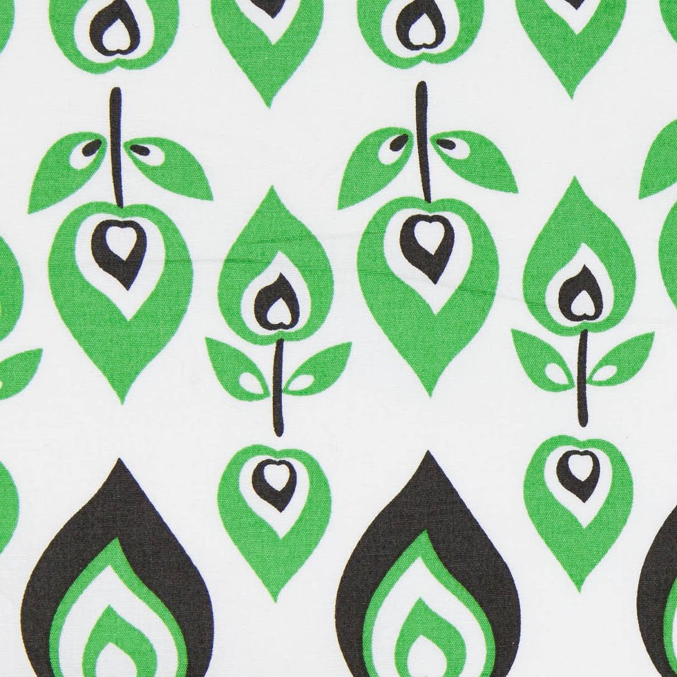 Green and Black Retro-Style Stretch Cotton Print - Joann Fabrics