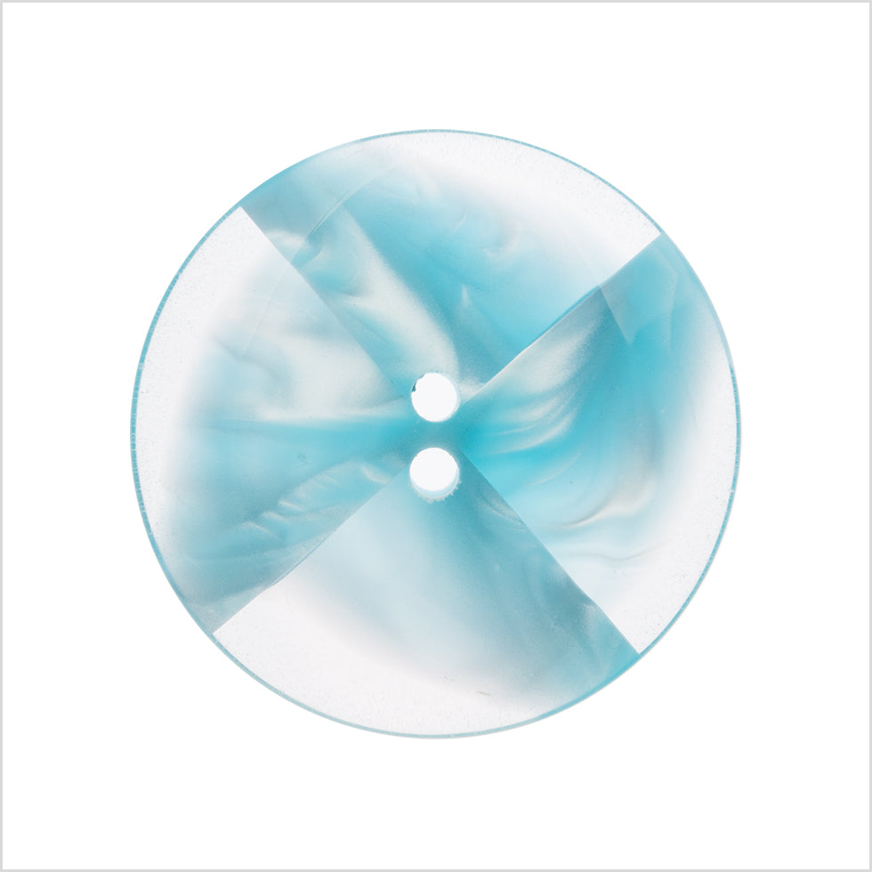 Plastic 2-Hole Button Made in Italy - 44L/28mm - Light Blue and Transparent Swirled Fan Blades - Joann Fabrics