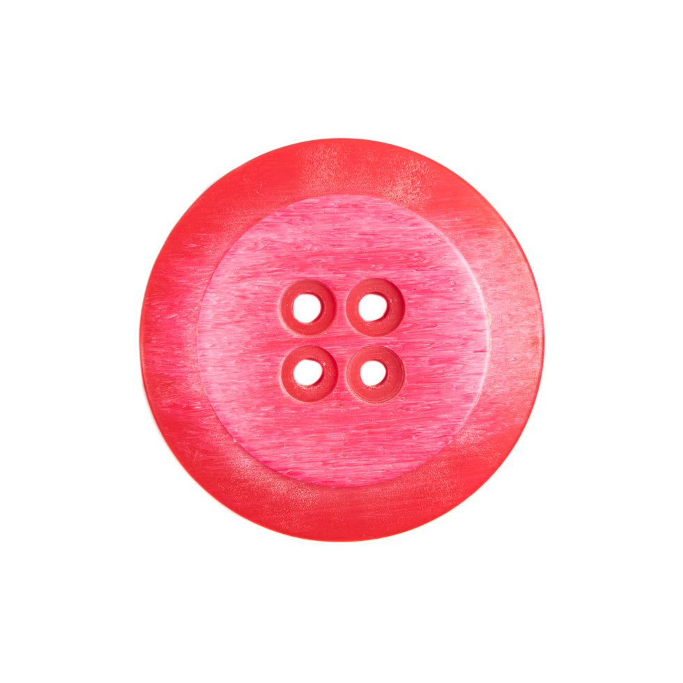 Plastic 4-Hole Button Made in Italy - 36L/23mm - Red and Pink Striations Dish Shaped - Joann Fabrics