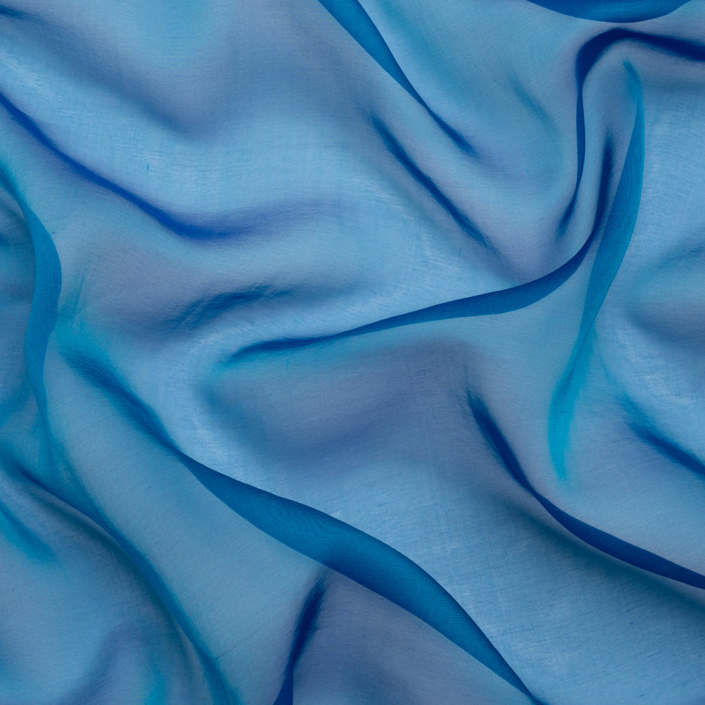 Chiffon-Like Silk Voile - Turquoise and Royal Blue Iridescent - Adelaide Collection - Joann Fabrics