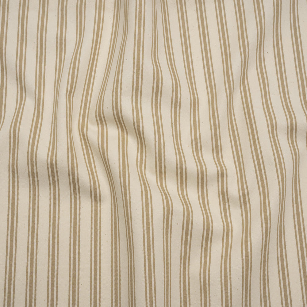 Cotton Twill - Beige and Ivory Ticking Stripes - Deadstock - Joann Fabrics