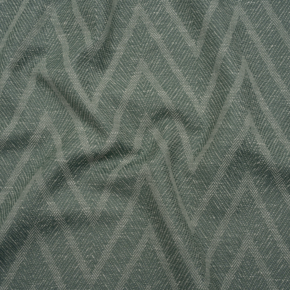 Recycled Polyester and Cotton Drapery Twill Woven - Kingfisher Chevrons - British Imported - Joann Fabrics