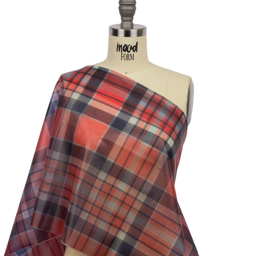 Red, Black and Baby Blue Plaid Lightweight Translucent Vinyl - Joann Fabrics