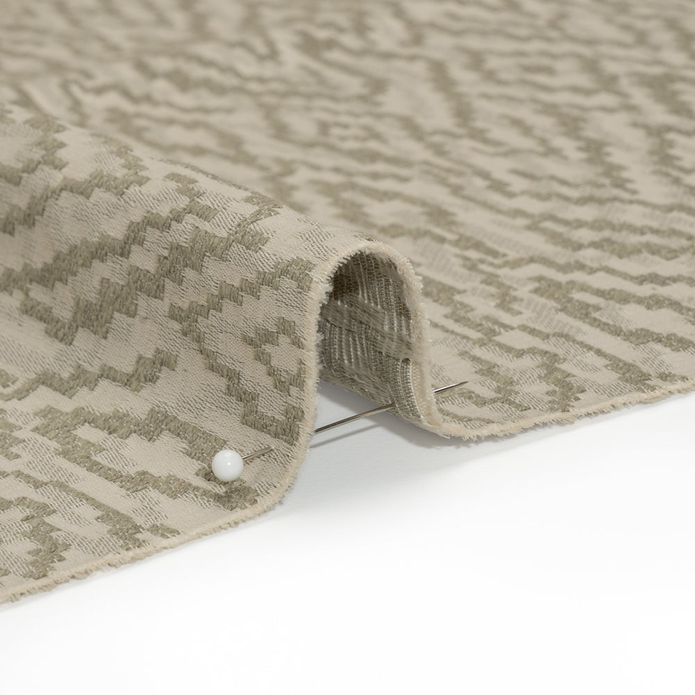 Geometric Recycled Polyester and Cotton Drapery Jacquard - Limestone - British Imported - Joann Fabrics