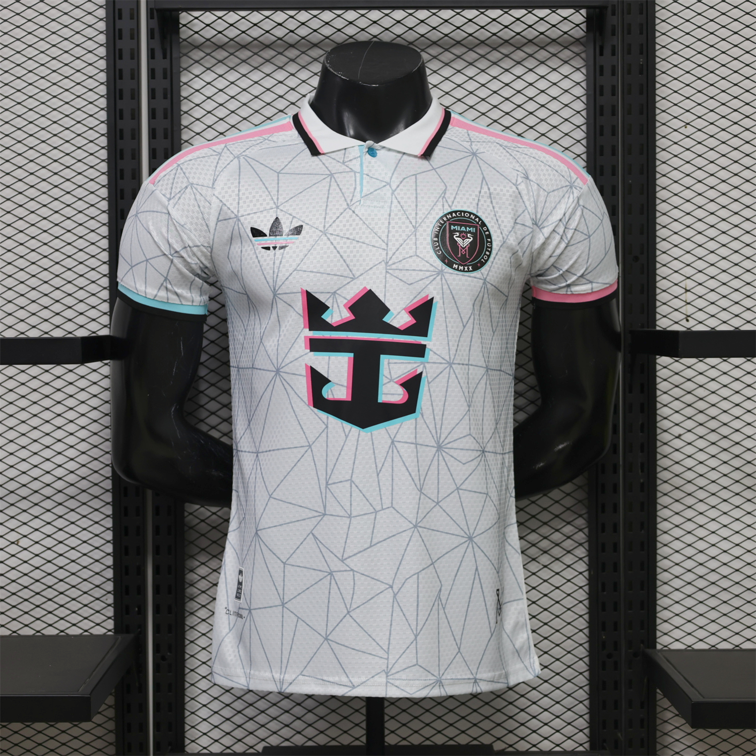 INT M.A.M 26-27 Grey-Blue Lines White Special Jersey - Player Version - UnitedFutballJersey