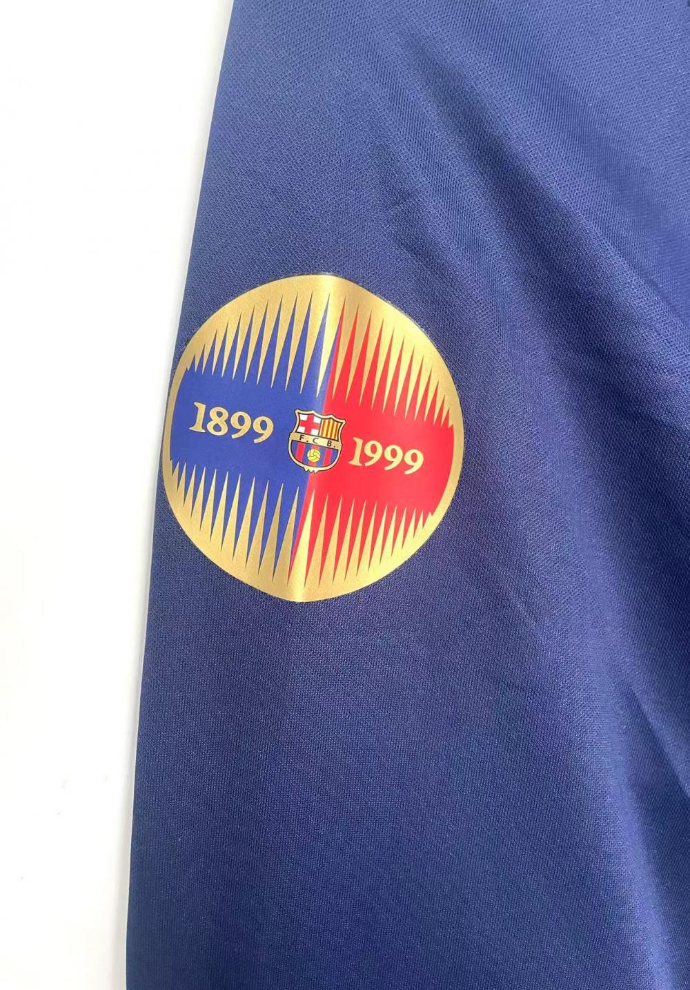 1999/2000 Retro Barcelona Home 100th Anniversary Edition Football Jersey Long Sleeve 1:1 Thailand Quality