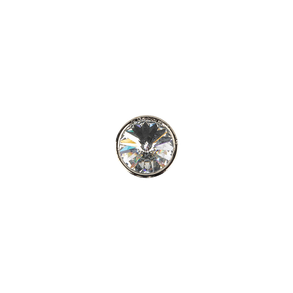 Vintage Swarovski Crystal Rhinestone and Silver Metal Circular Shank Back Button - 12L/7.5mm - Joann Fabrics