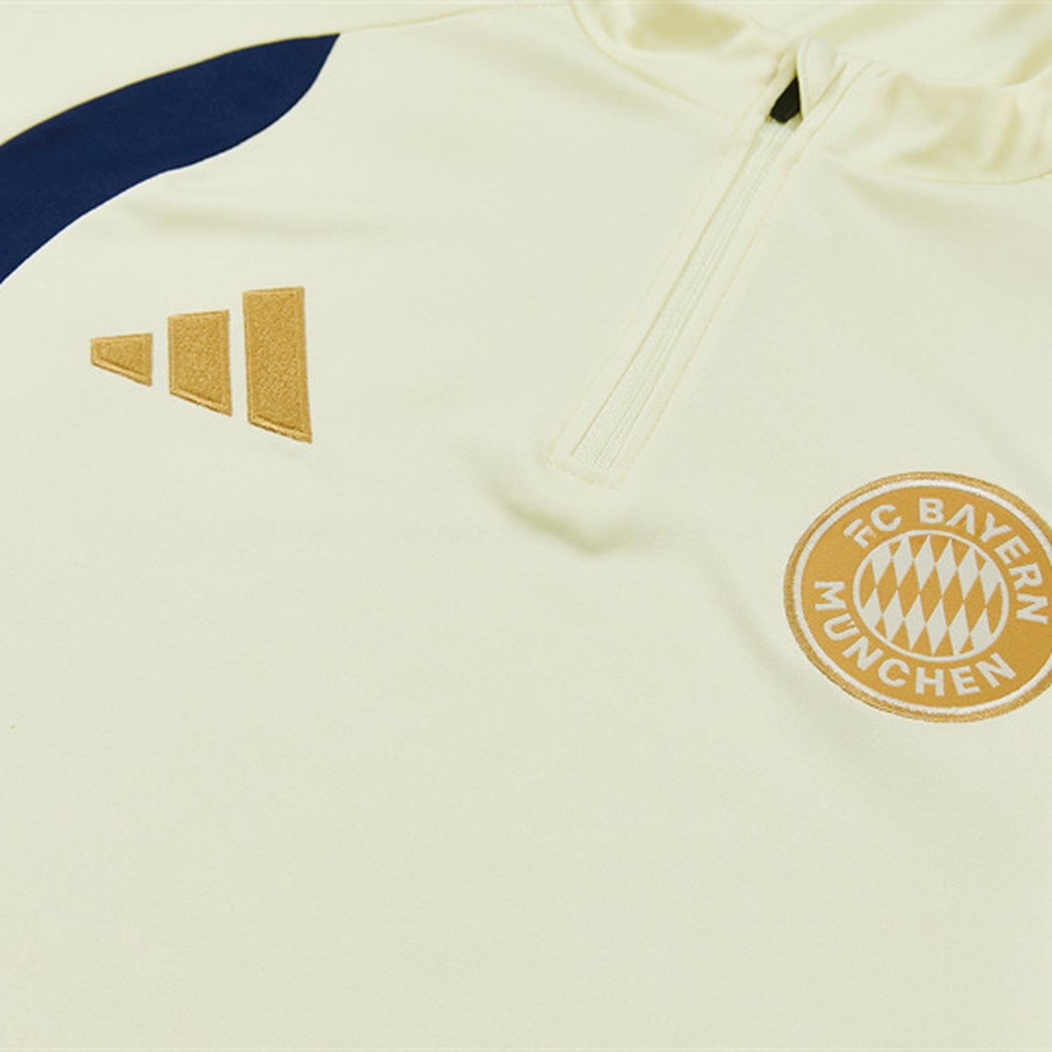 Bayern Munich 26-27 Kids Long Sleeve Training Set - Cream Top & Deep Blue Pants - UnitedFutballJersey