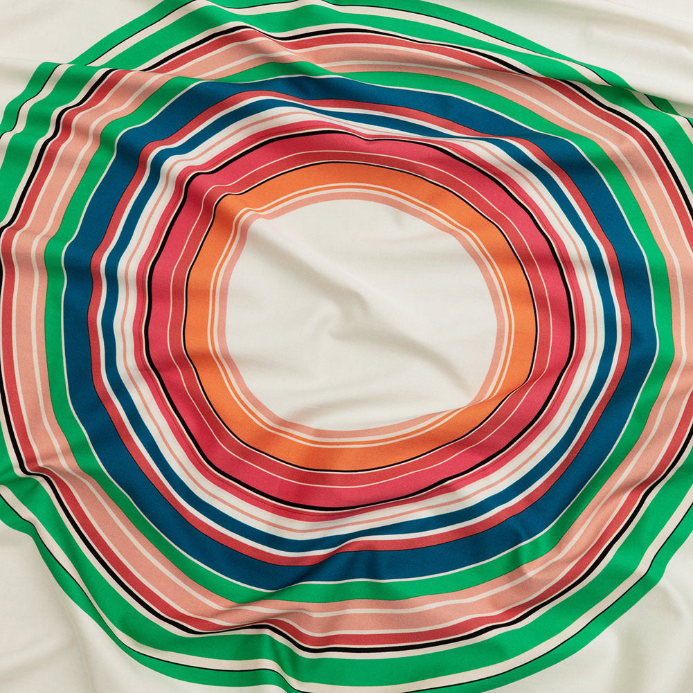 Stretch Cotton Sateen Panel - Multicolor Big Circles - A-Side Print - Mood Exclusive Yesterday Collection - Joann Fabrics