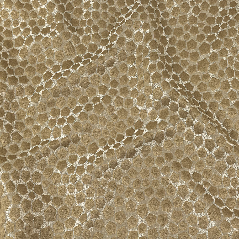 British Imported Gold Satin-Faced Pentagonal Drapery Jacquard - Joann Fabrics