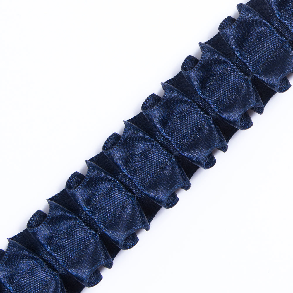 Italian Navy Box Pleated Trimming - 1