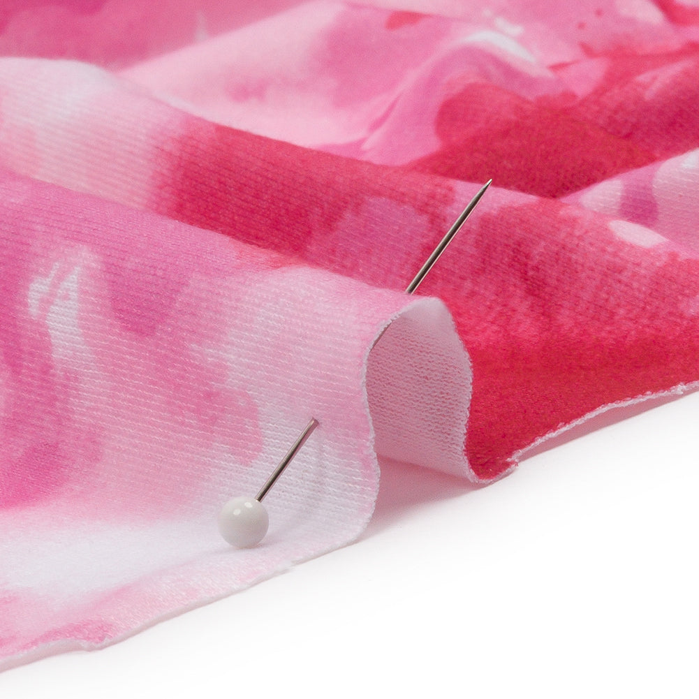 Red, Pink and White Tie Dye Recycled Polyester Interlock Knit - Joann Fabrics