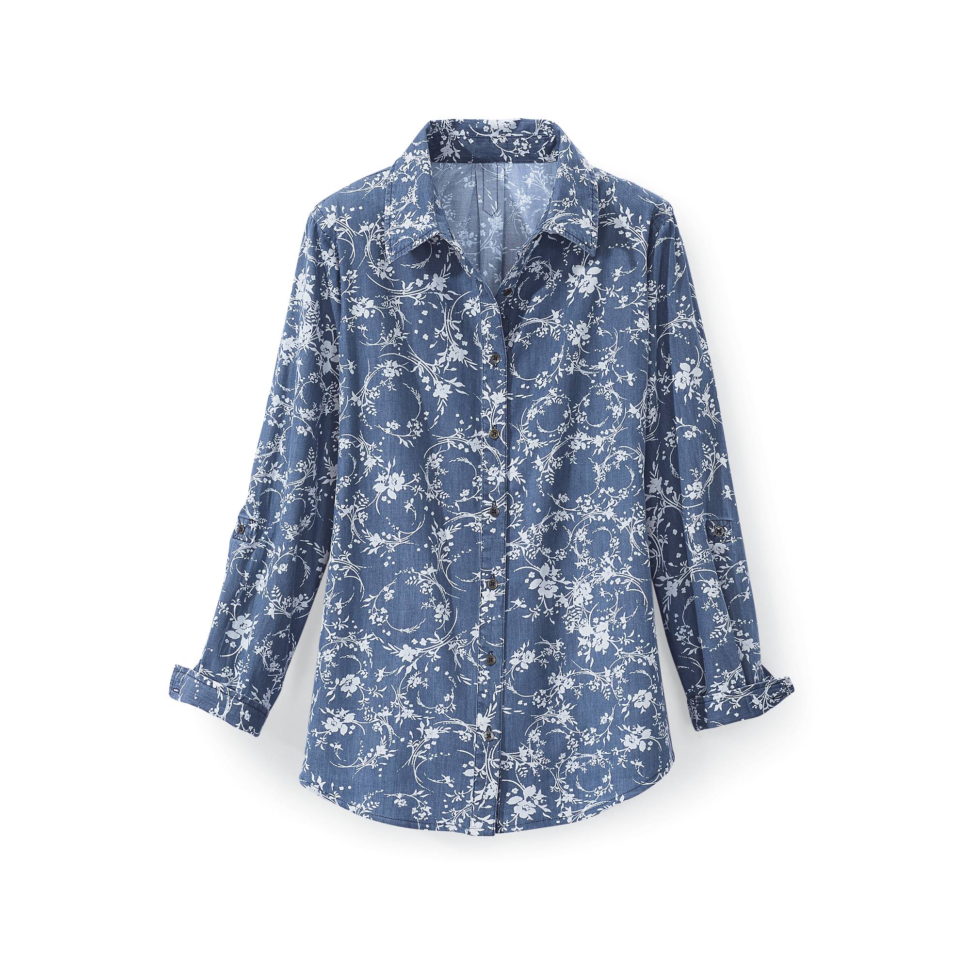 Printed Floral RollTab Tunic - Northstyle Catalog