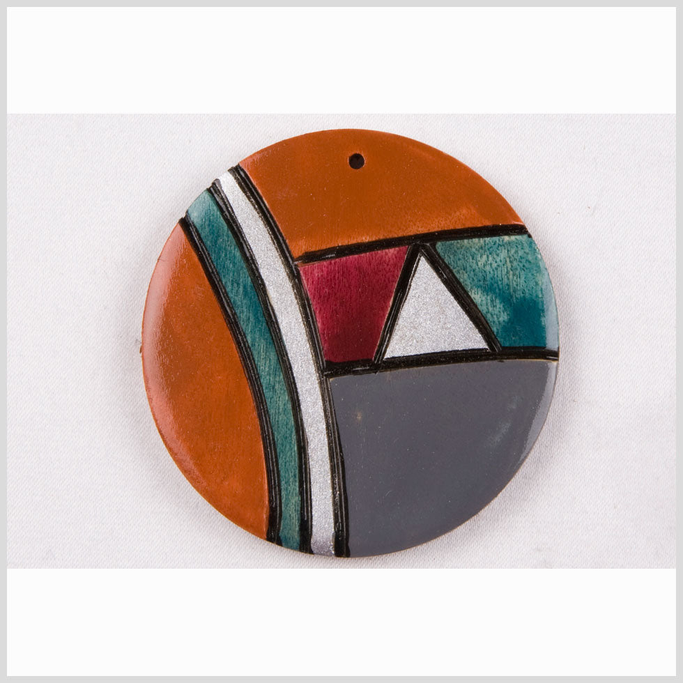 Terracotta/Gray/Magenta/Emeral Wood Pendant - Joann Fabrics