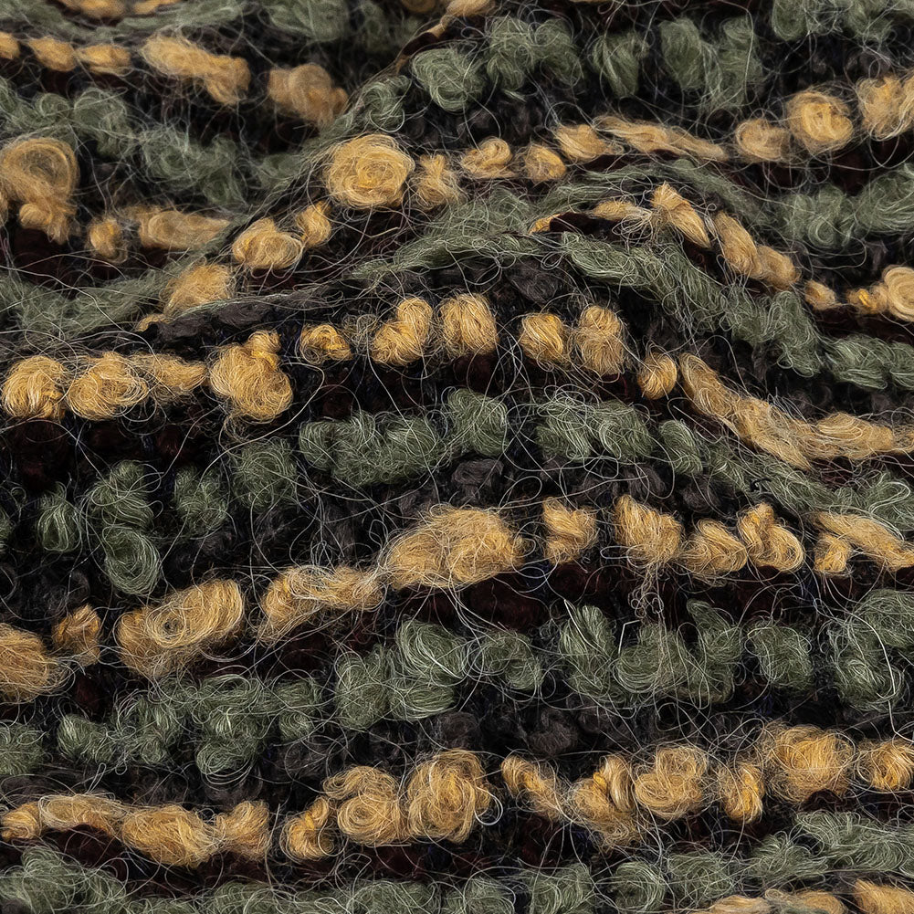 Yellow Beige, Tea and Coffee Striped Boucle Chunky Wool Sweater Knit - Joann Fabrics