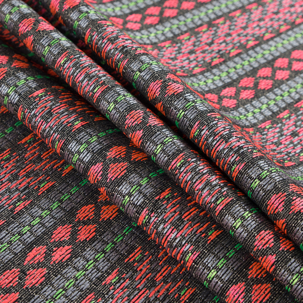 Fluorescent Pink and Lady Green Tribal Jacquard - Joann Fabrics