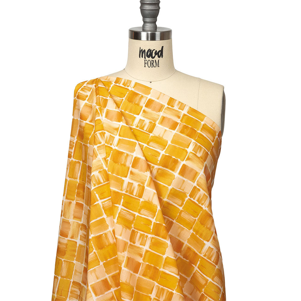 Cotton Voile - Yellow Painted Squares - Swatch Me Print - Mood Exclusive Citrus Collection - Joann Fabrics