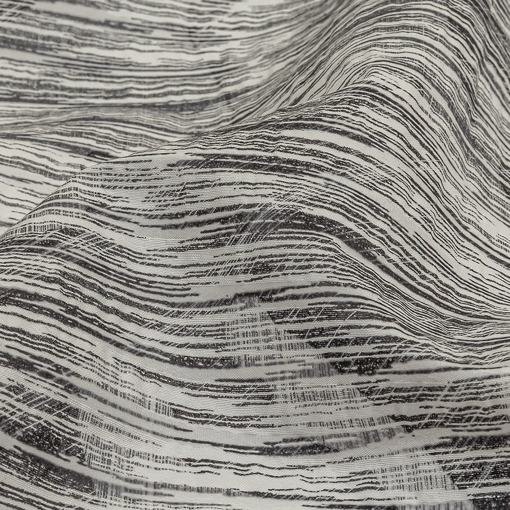 Obsidian and White Striated Lamination Striped Cotton and Polyester Dobby - Joann Fabrics